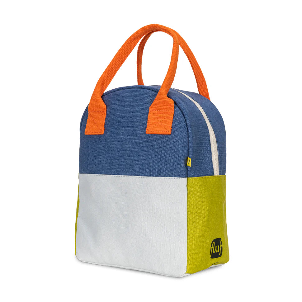 Organic Cotton Lunch Bag - Two Tone Citrus Sky