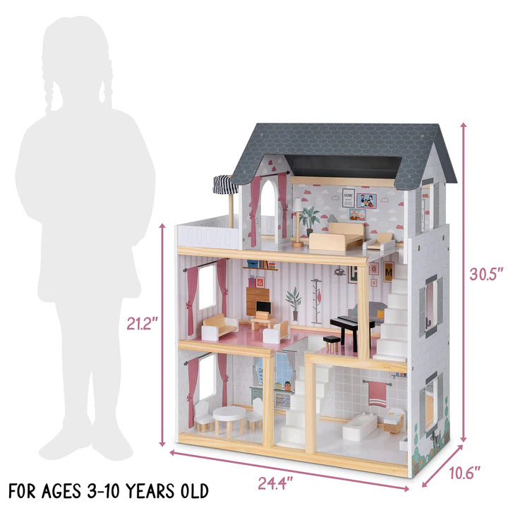 Lil’ Jumbl Kids Wooden Dollhouse