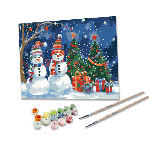 Snowman Wonderland Painting - Kids Paint by Numbers - Perfect Christmas Gift