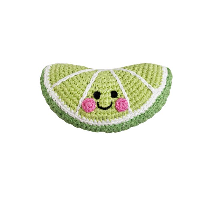 Handmade Friendly Lime Slice Rattle