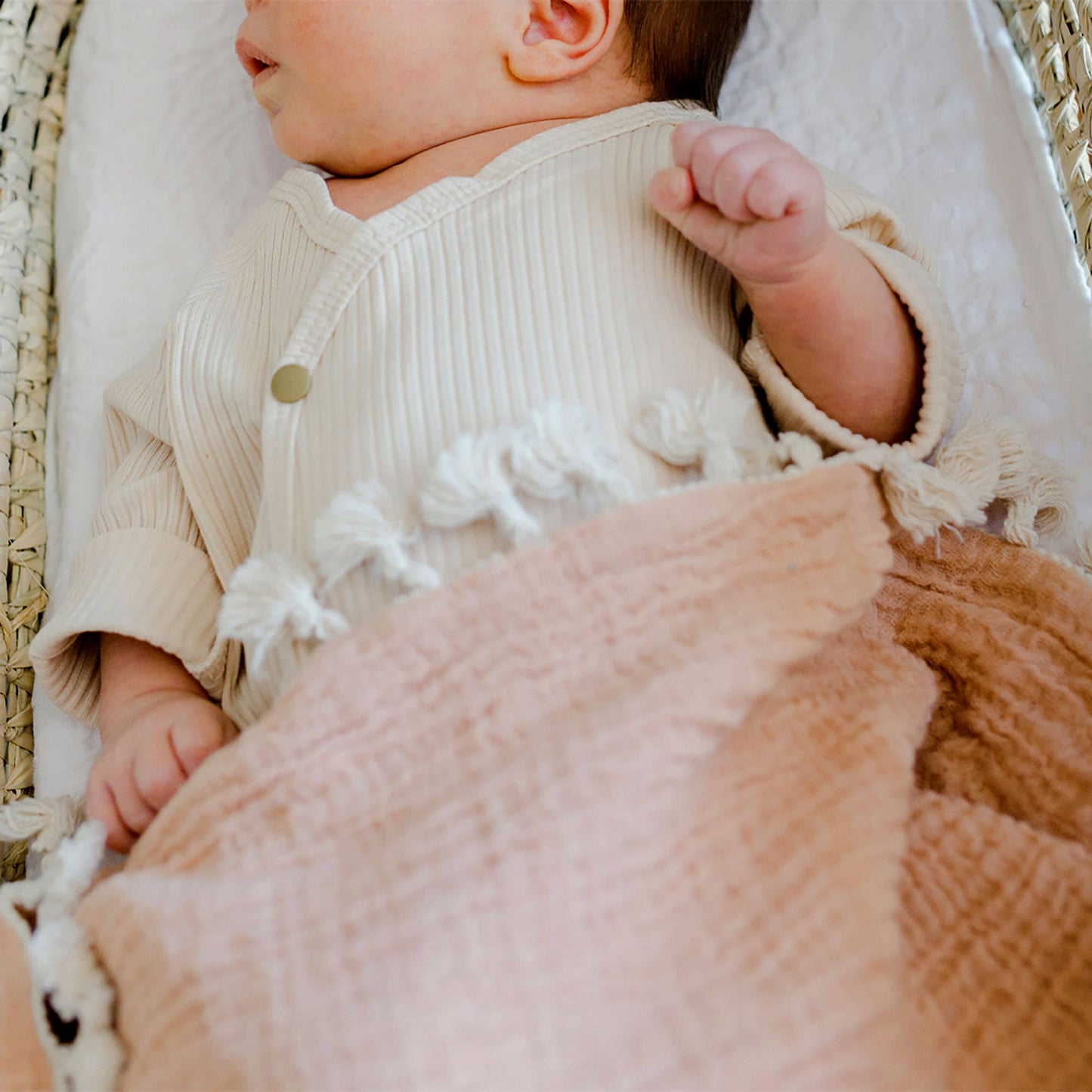 6 Layer Muslin Cotton Baby Blanket- Copper