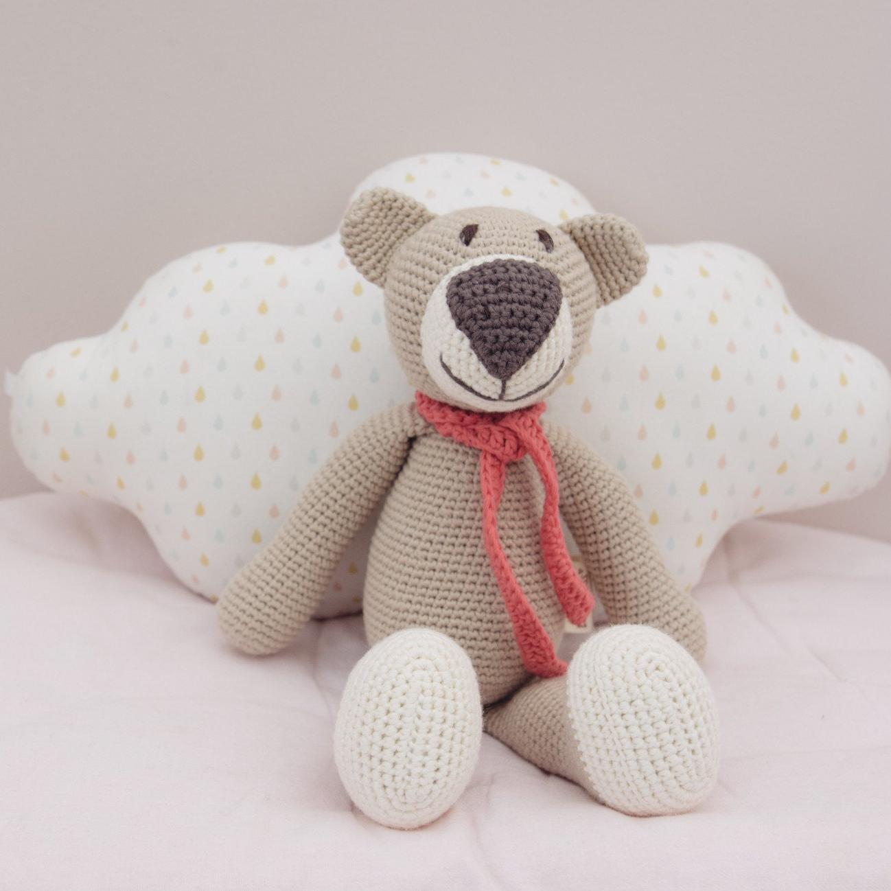 Atty The Bear- Organic Cotton Crochet Plush