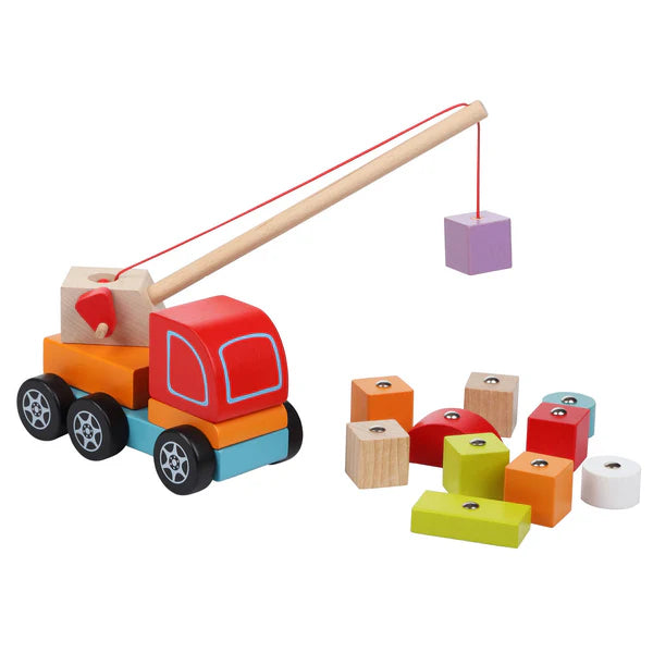 Wooden toy- Crane Truck