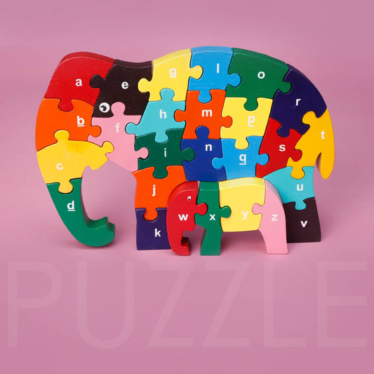 Wooden Puzzle Elephant Alphabet