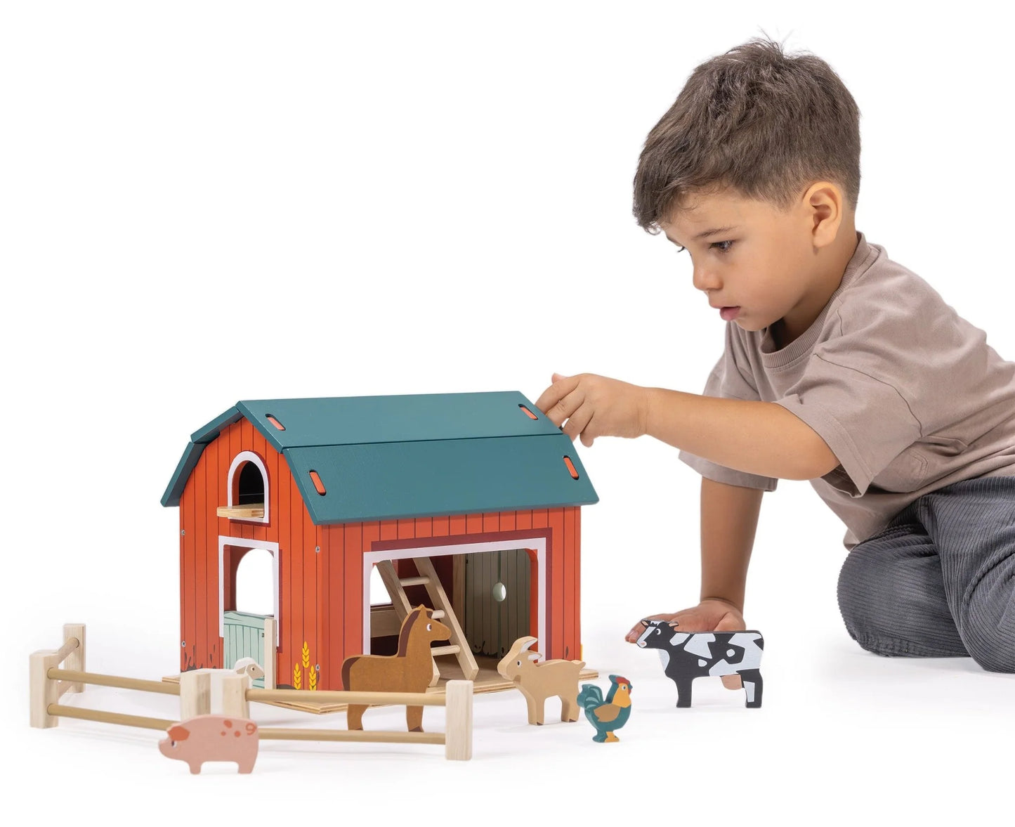 Wooden Big Red Barn Playset