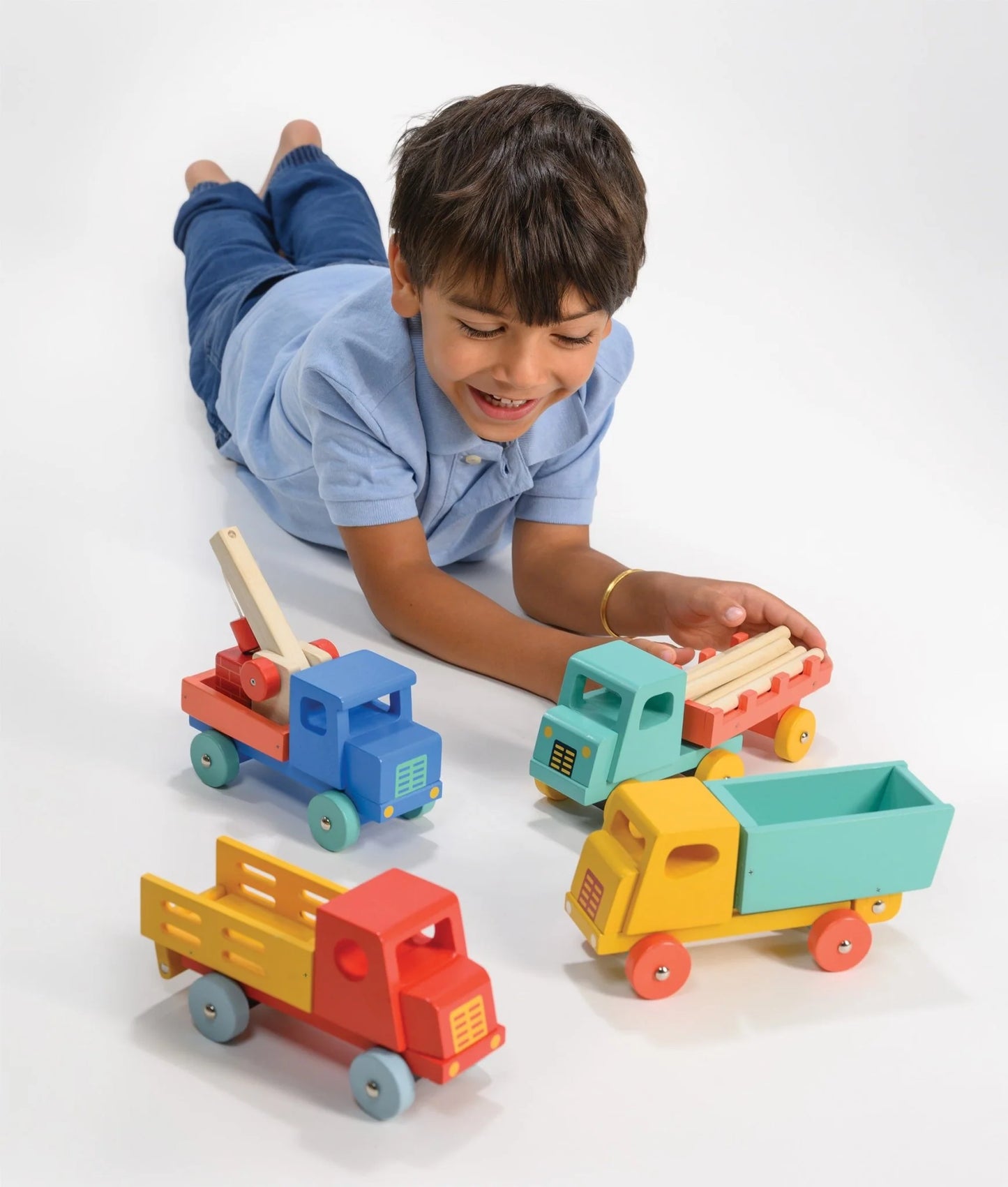 Wooden Blue Pick Up Truck