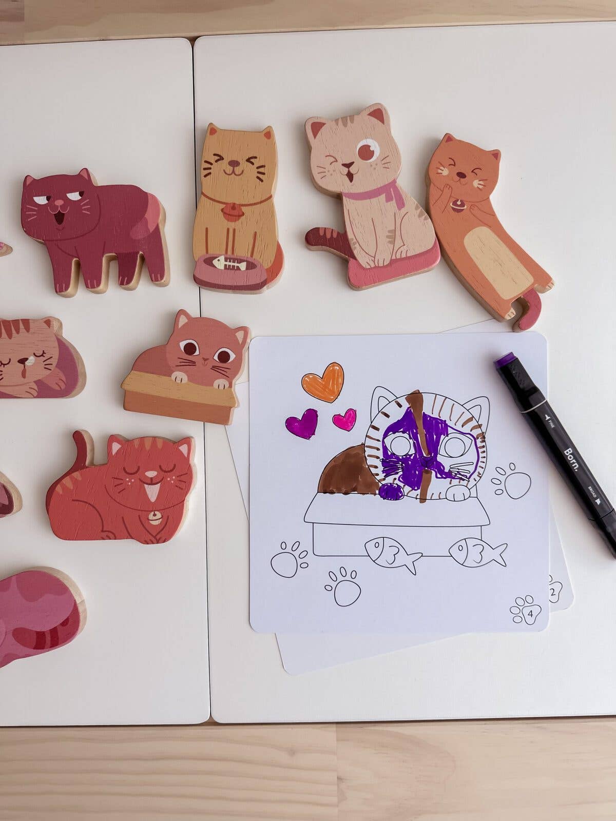 Cat Puzzle & Coloring Set