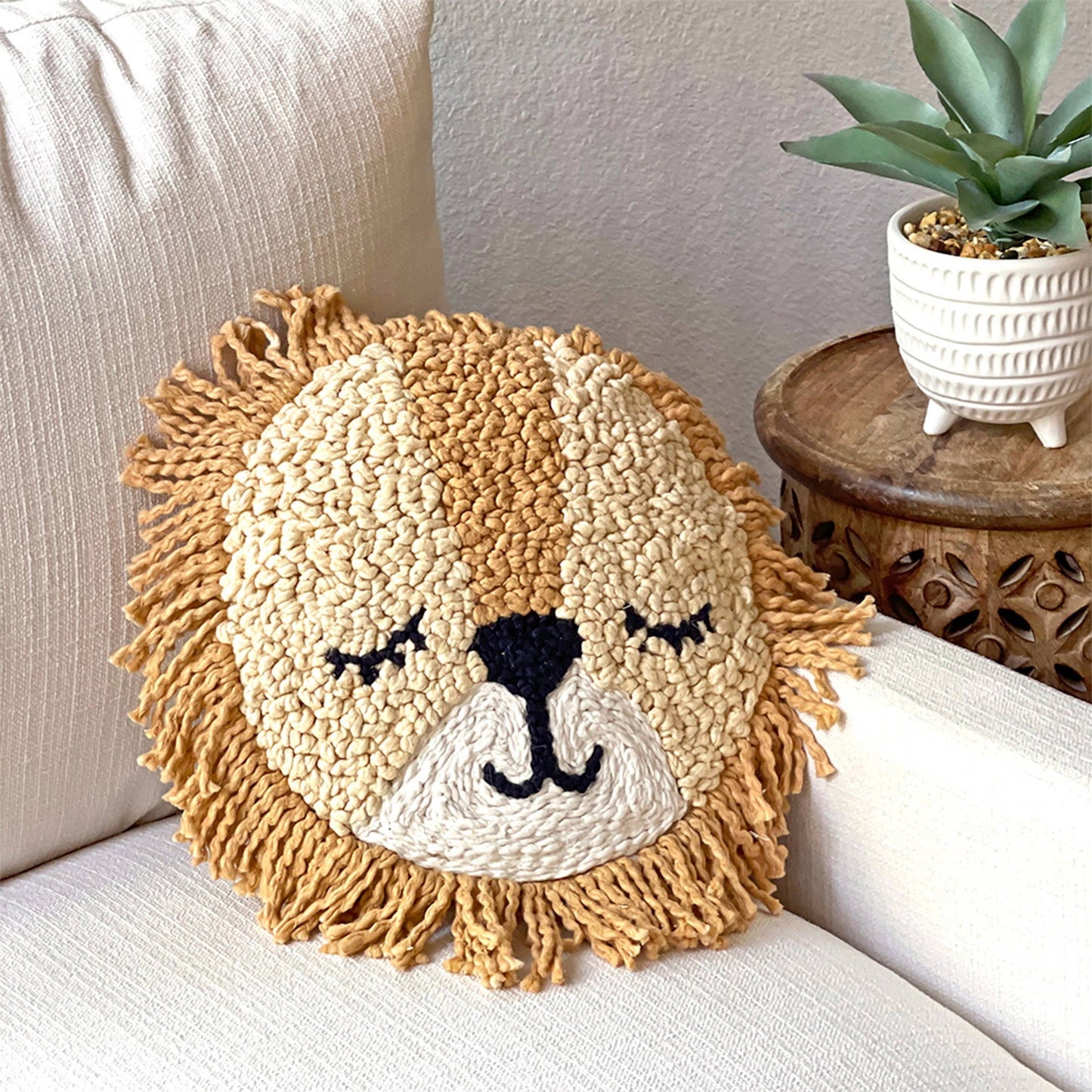 Decorative Cotton Pillow- Lion