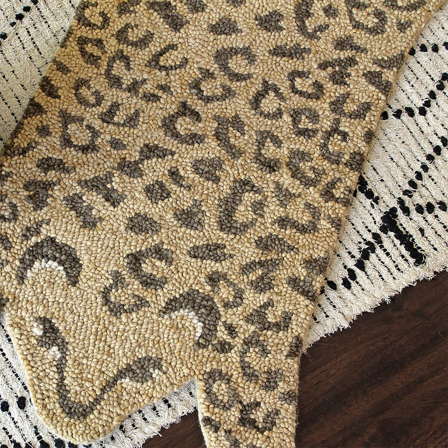 Wool Rug- Leopard Shape