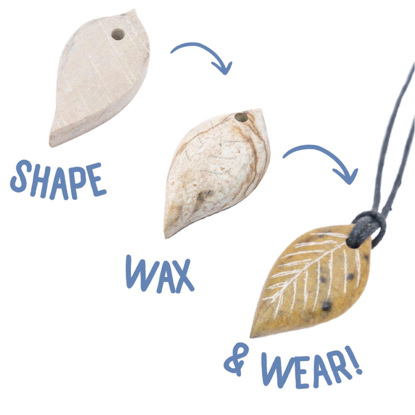 NEW! Leaf Soapstone Pendant Jewelry Kit Carving and Whittlin