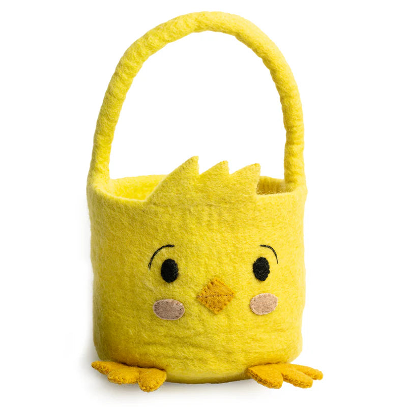 Felt Easter Basket - Yellow Chick