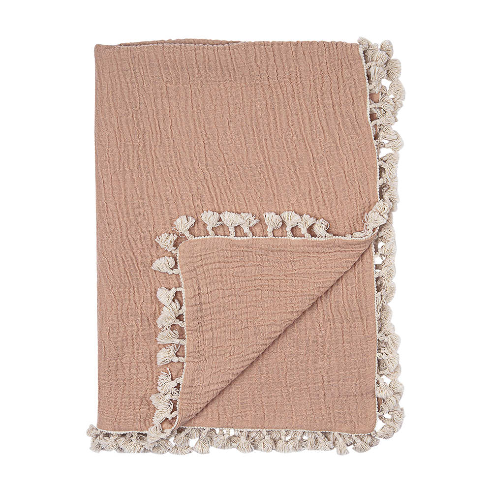 6 Layer Muslin Cotton Baby Blanket- Copper