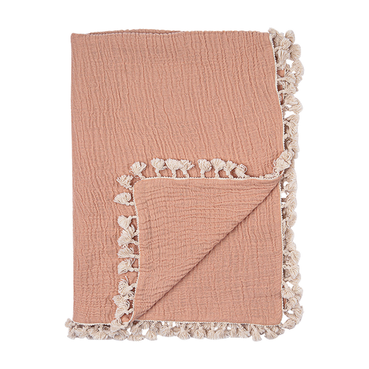 6 Layer Muslin Cotton Baby Blanket- Copper