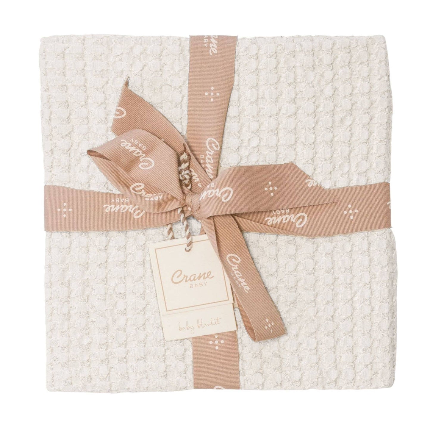 Waffle Knit Cotton Baby Blanket- Cream