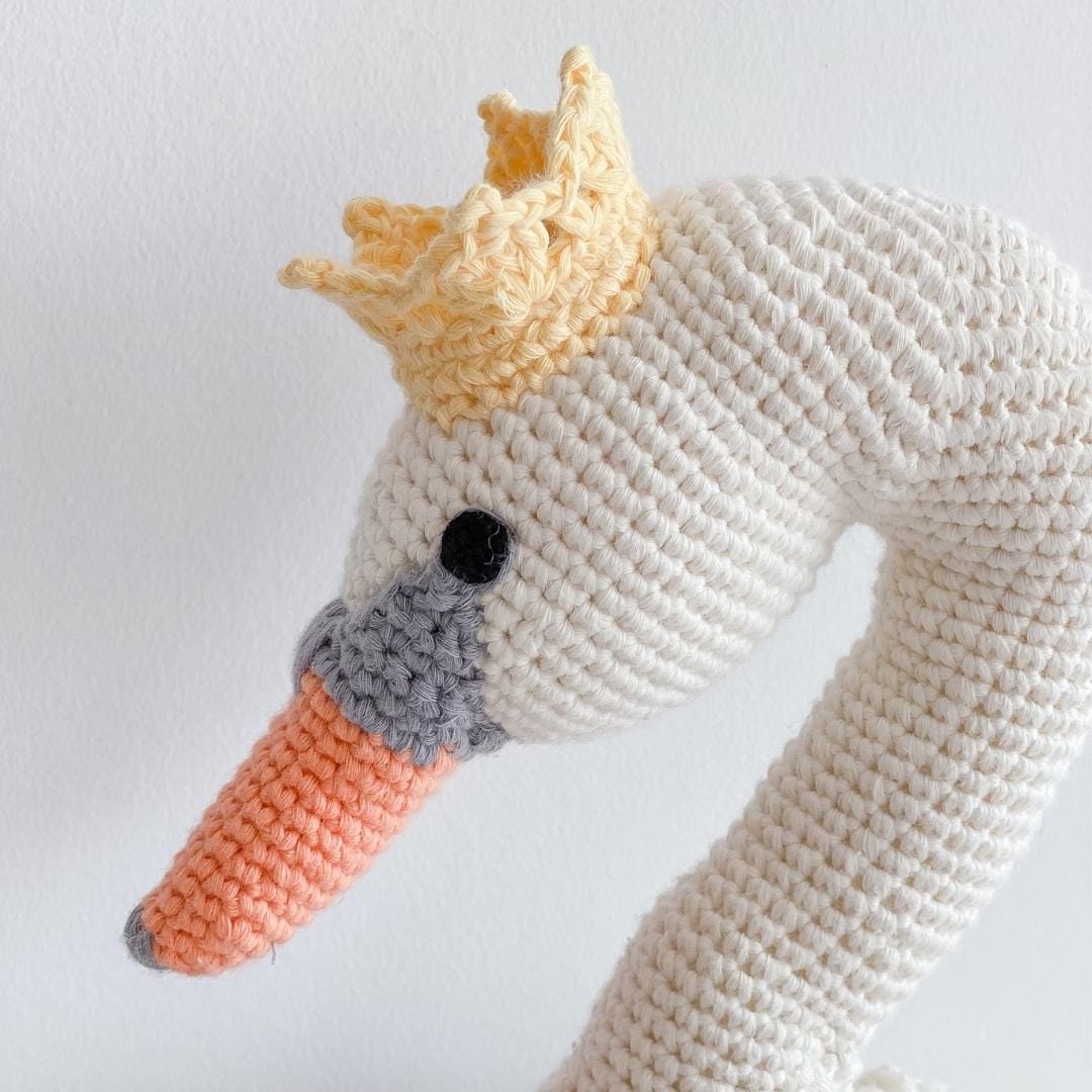 Fiona The Swan- Organic Cotton Crochet Plush