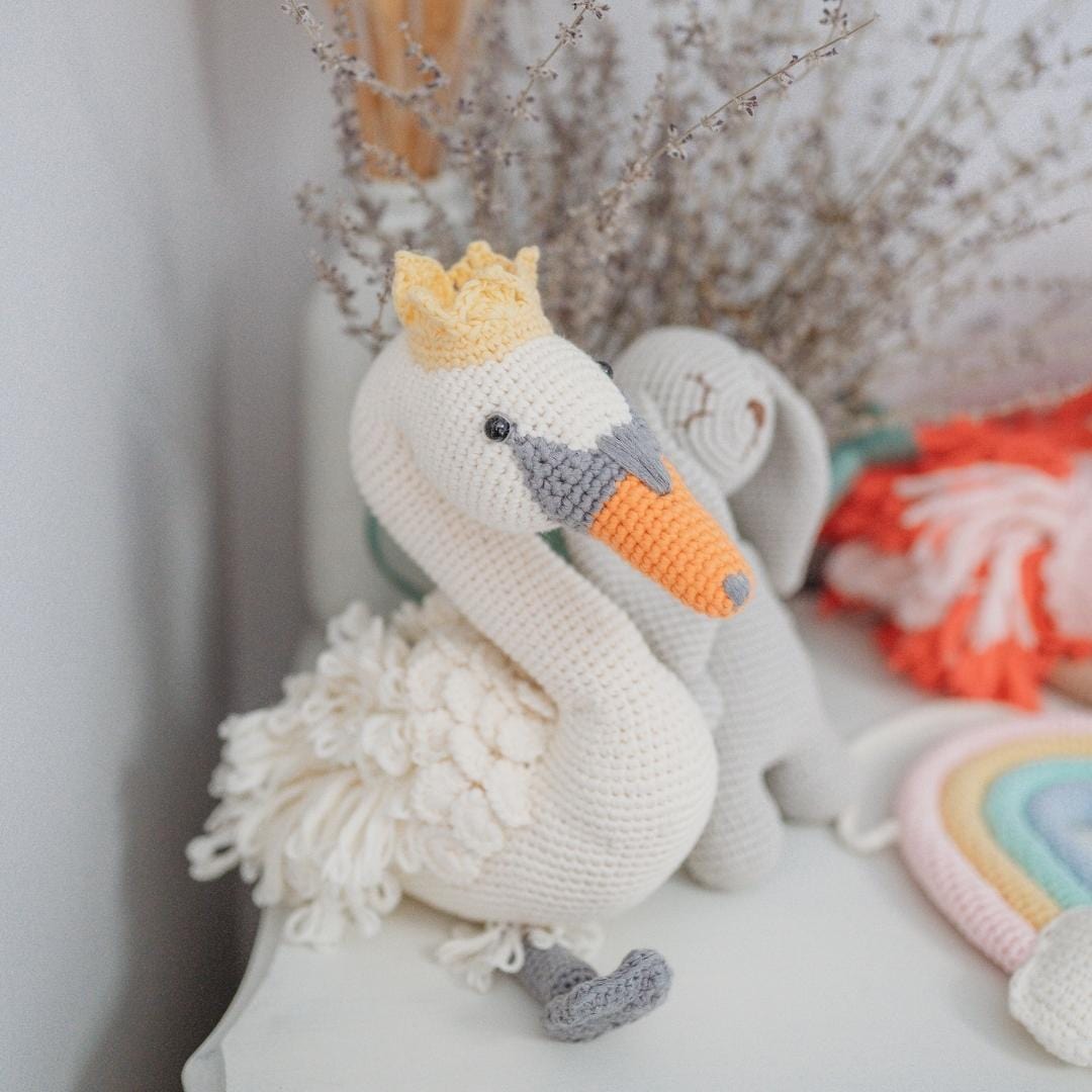 Fiona The Swan- Organic Cotton Crochet Plush