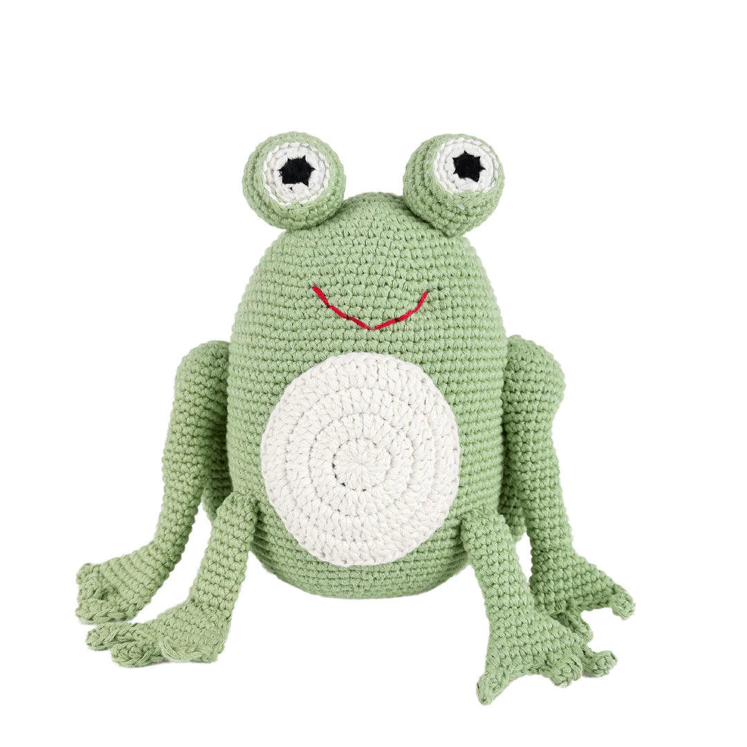 Freddy The Frog- Organic Cotton Crochet Plush