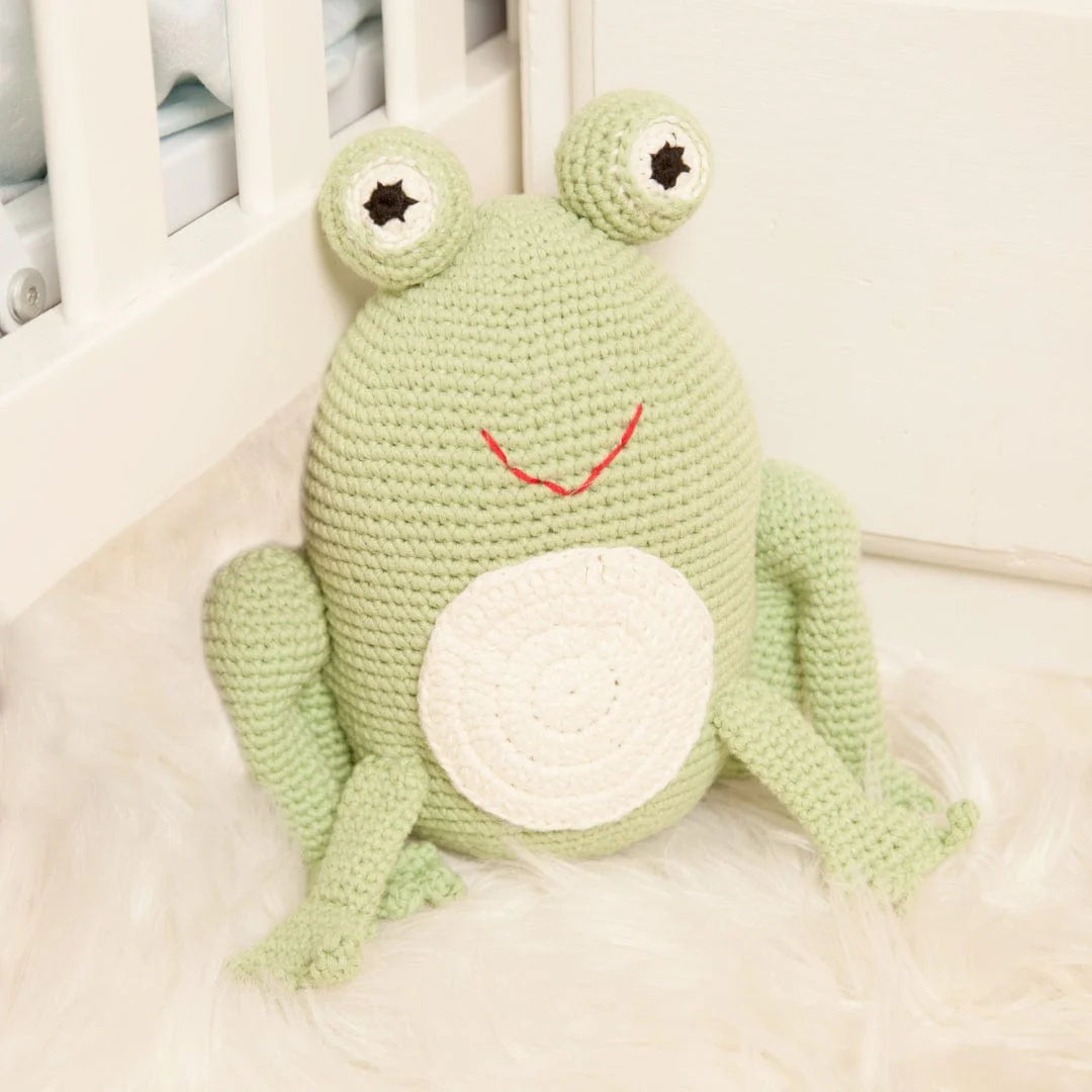 Freddy The Frog- Organic Cotton Crochet Plush