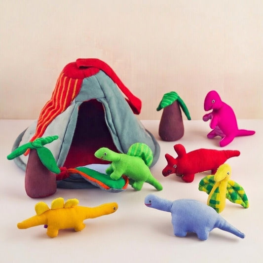 Handcrafted Organic Cotton Playhouse - Dinosaurs