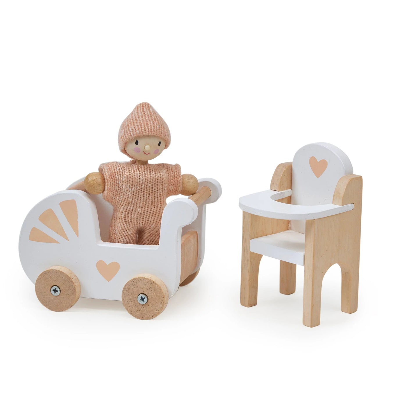 Wooden Dollhouse Nursery Set