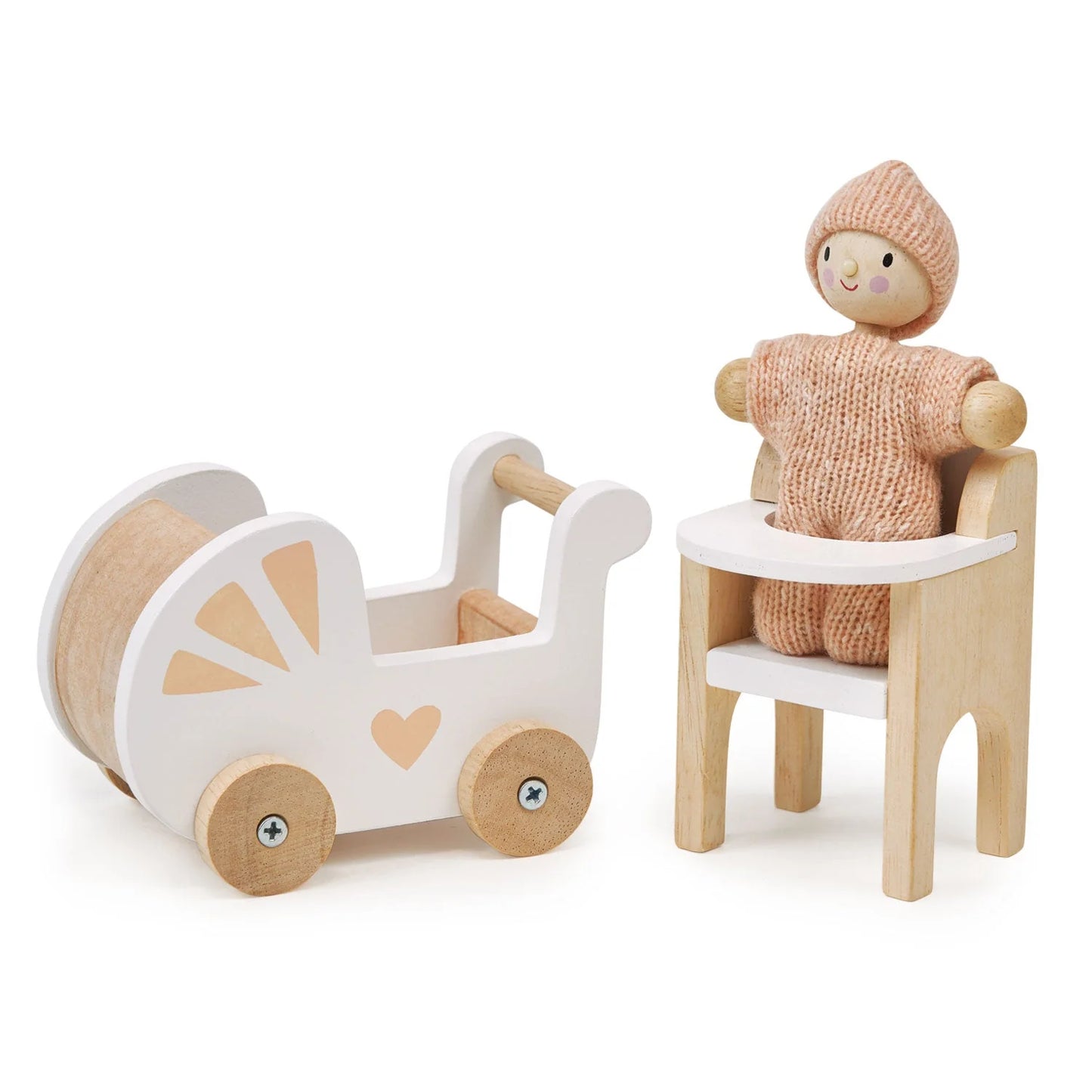 Wooden Dollhouse Nursery Set
