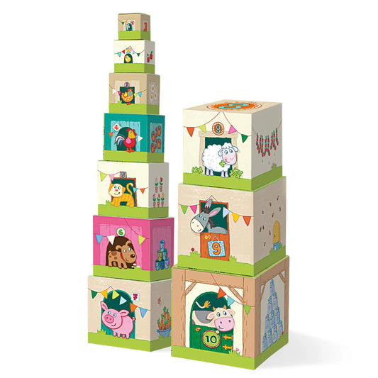 On the Farm Cardboard Stacking & Nesting Cubes