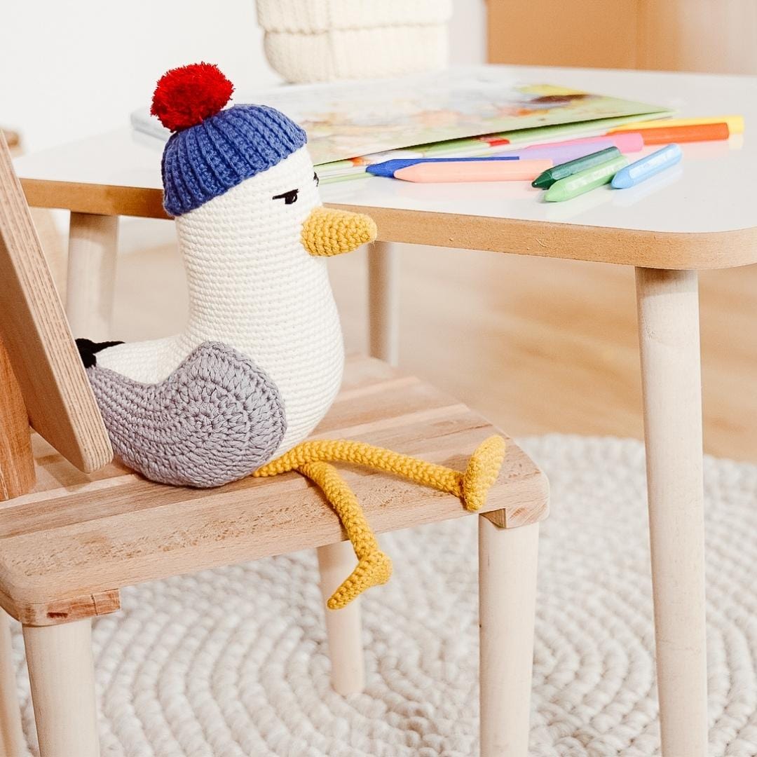 Seth The Seagull- Organic Cotton Crochet Plush