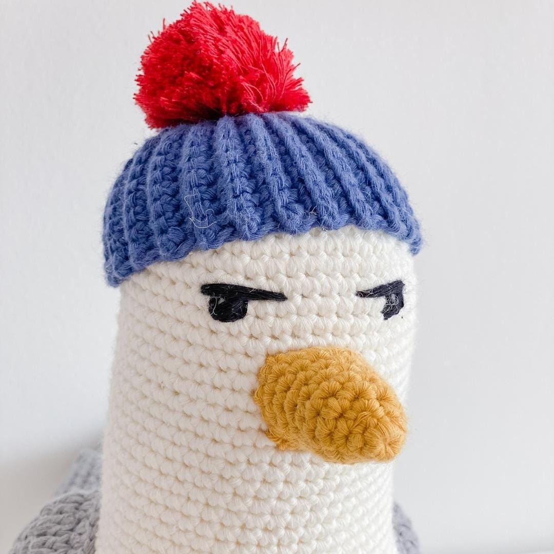 Seth The Seagull- Organic Cotton Crochet Plush