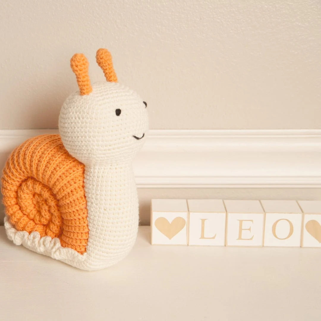 Sheldon The Snail- Organic Cotton Crochet Plush