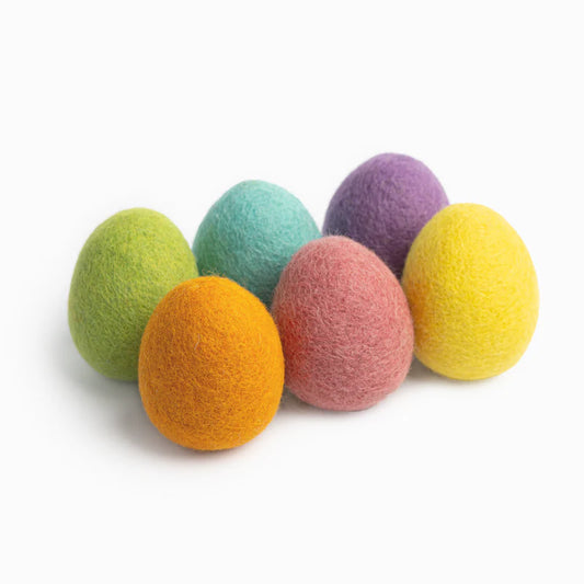 Felt Solid Easter Eggs - Set of 6