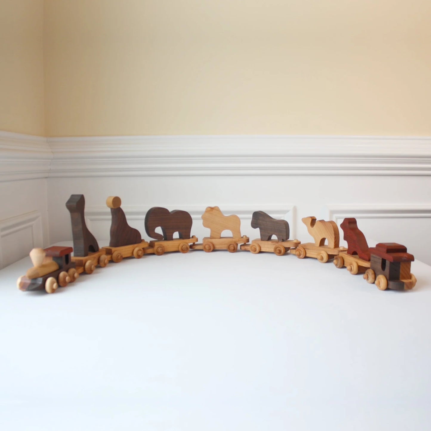 Handmade Wooden Zoo Train Set